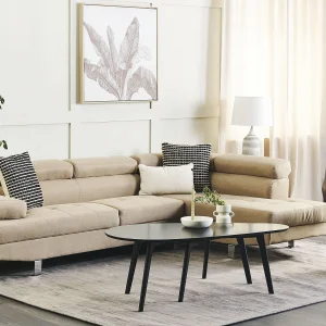 Hoekbank NORREA Stof Lichtbeige 5-zitter Linkerzijde