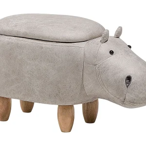 Hocker kunstleer lichtgrijs HIPPO Hocker kunstleer lichtgrijs HIPPO
