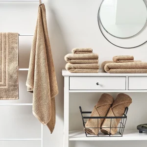 9-delige handdoekset MITIARO Badstof Zandbeige 9-delige handdoekset MITIARO Badstof Zandbeige