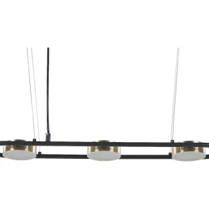 Hanglamp 3 lampen LED zwart/messing MALI Hanglamp 3 lampen LED zwart/messing MALI