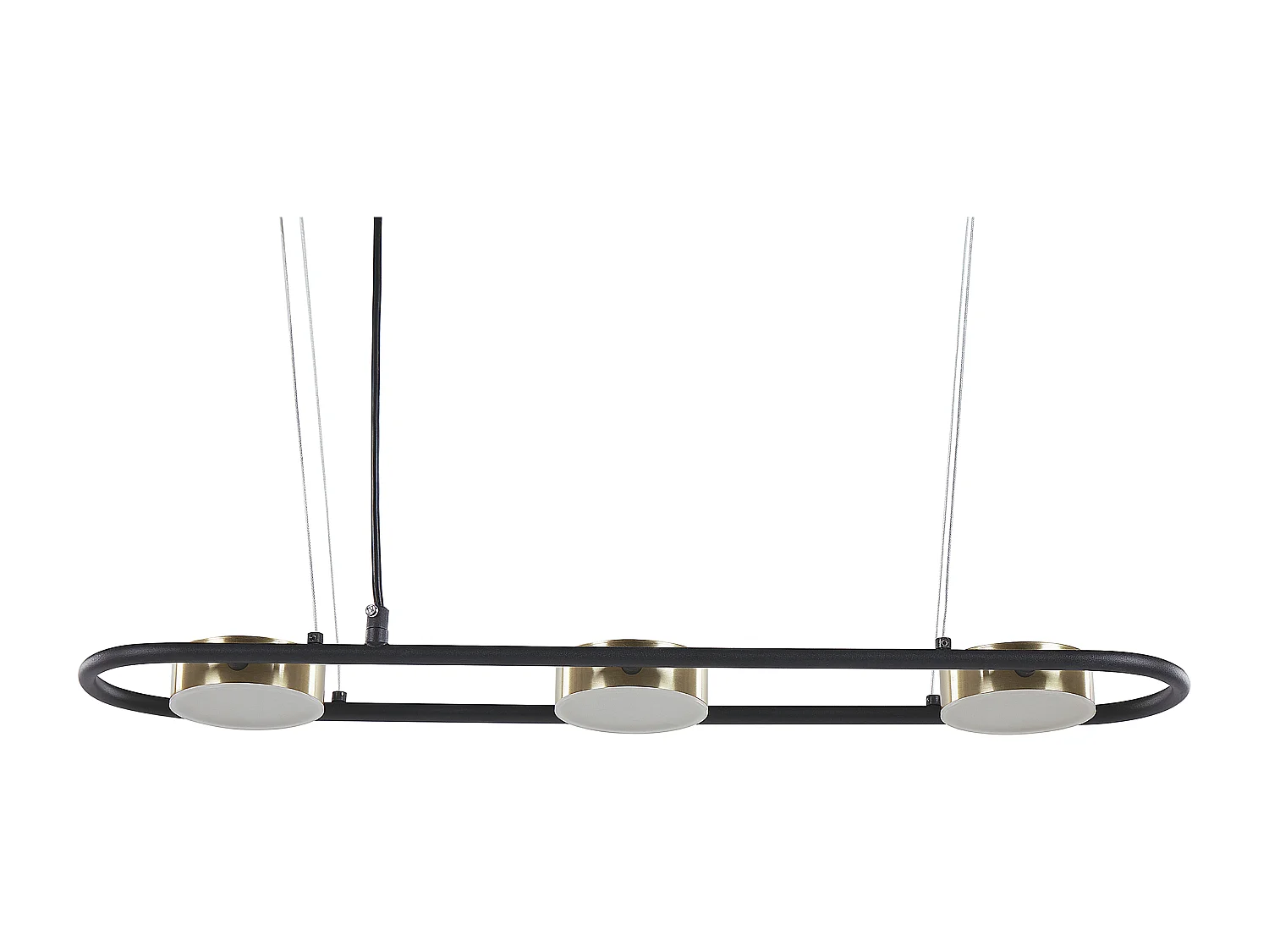 Hanglamp 3 lampen LED zwart/messing MALI