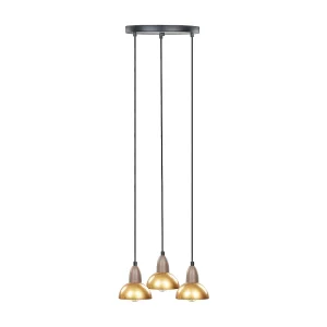 Hanglamp 3 lampen messing CASTALY Hanglamp 3 lampen messing CASTALY