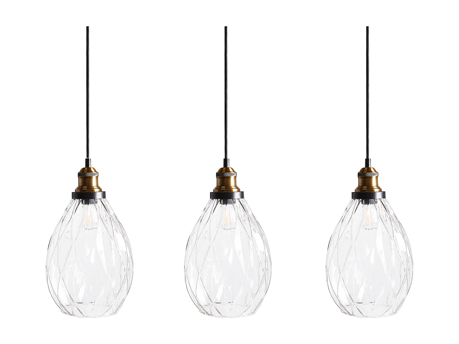 Hanglamp 3 lichten glas transparant COOSA