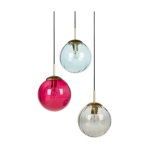 Hanglamp 3 lampen glas meerkleurig KANGAROO Hanglamp 3 lampen glas meerkleurig KANGAROO