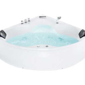 Hoekbad whirlpool LED wit 150 x 150 cm SENADO