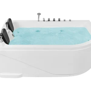Hoekbad whirlpool LED wit 180 x 120 cm rechtszijdig CALAMA