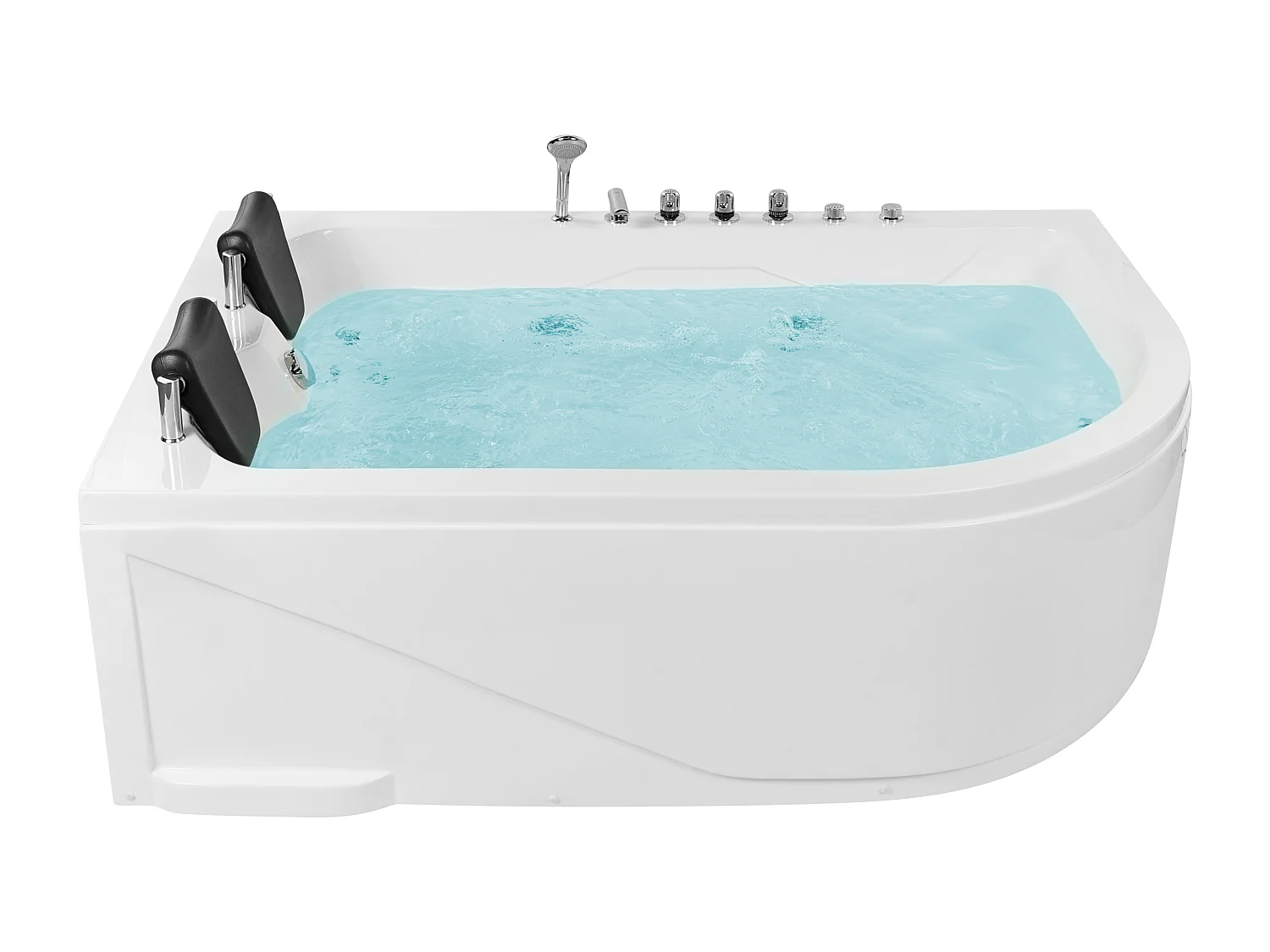Hoekbad whirlpool LED wit 180 x 120 cm rechtszijdig CALAMA