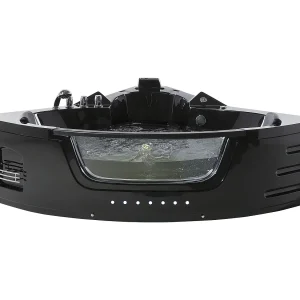Hoekbad whirlpool LED zwart 198 x 144 cm MARTINICA Hoekbad whirlpool LED zwart 198 x 144 cm MARTINICA