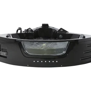 Hoekbad whirlpool LED zwart 214 x 155 cm MARTINICA Hoekbad whirlpool LED zwart 214 x 155 cm MARTINICA