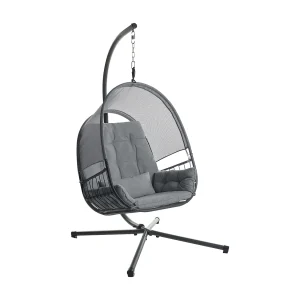 Hangstoel met standaard ALVIANO Stof Donkergrijs