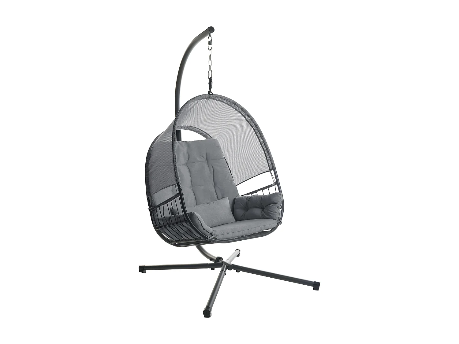 Hangstoel met standaard ALVIANO Stof Donkergrijs
