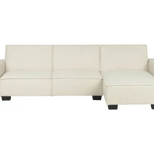 Hoekbank stof beige linkszijdig ROMEDAL Hoekbank stof beige linkszijdig ROMEDAL