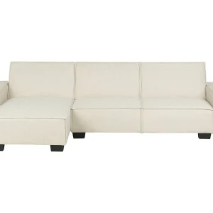 Hoekbank stof beige rechtszijdig ROMEDAL Hoekbank stof beige rechtszijdig ROMEDAL