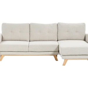 Hoekbank stof beige linkszijdig SIRO Hoekbank stof beige linkszijdig SIRO