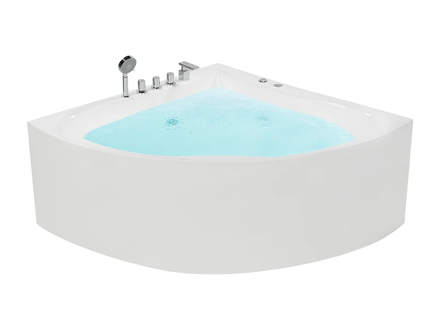 Hoekbad whirlpool wit 187 x 133 cm ISLITA
