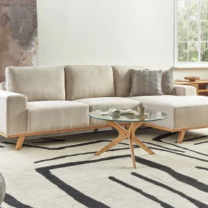 Hoekbank NORA Stof Beige 3-zitter Linkerzijde