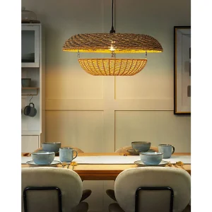Hanglamp KIDEPO Papier touw Bruin