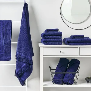 9-delige handdoekset ATIU Badstof Marineblauw 9-delige handdoekset ATIU Badstof Marineblauw