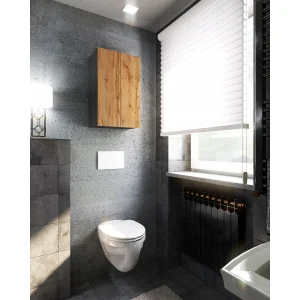 Grijze & Wotan Eiken Wandkast 40x25x60cm – Hoge Kast en Badkamerkolom Grijze & Wotan Eiken Wandkast 40x25x60cm – Hoge Kast en Badkamerkolom