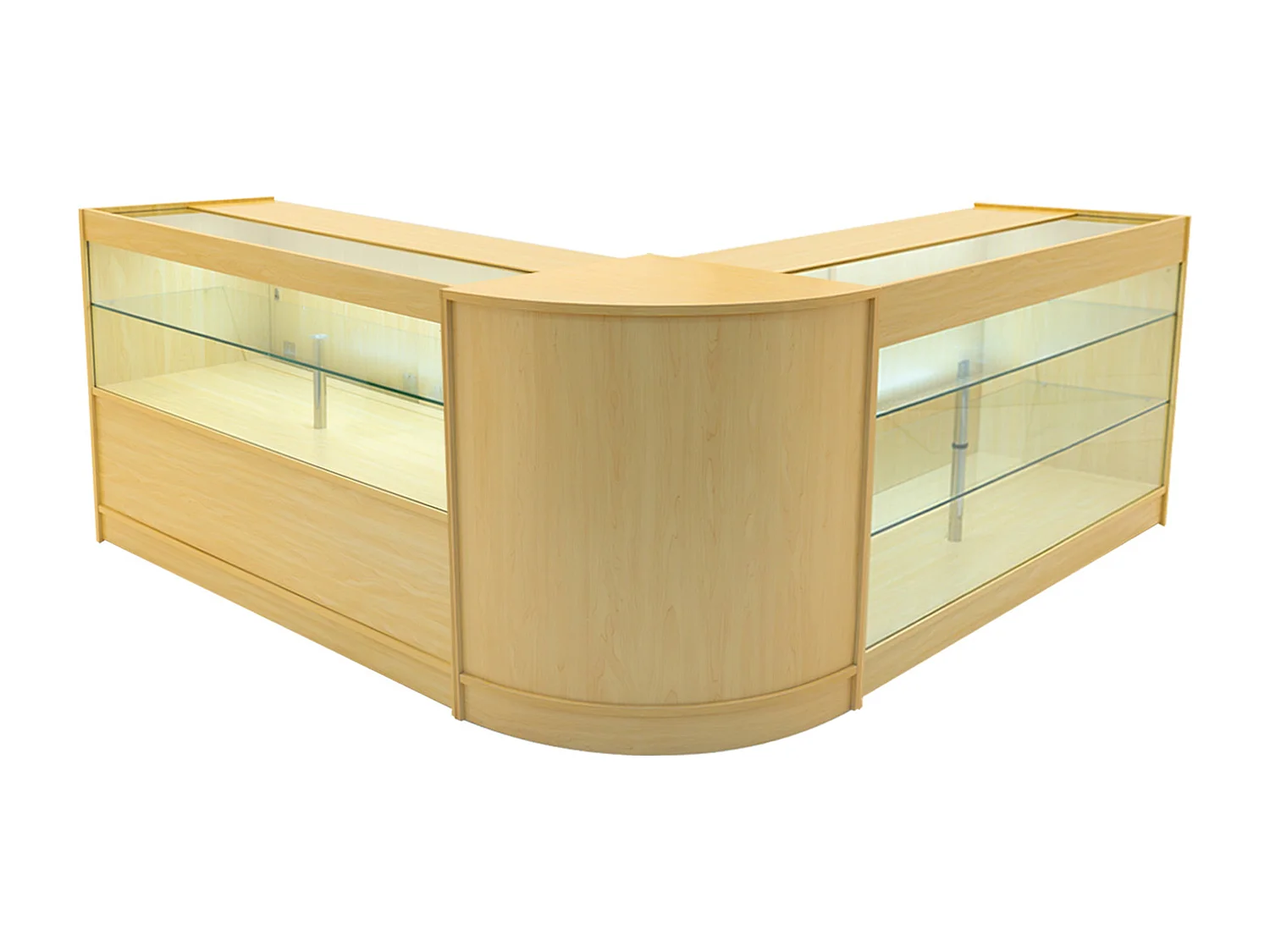 Hera LED Winkel Toonbank Set K1500, C1500 & CM60 - Esdoorn