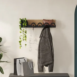 Hangende kapstok met eikenhouten decor L63 cm – LIORA HANGER Hangende kapstok met eikenhouten decor L63 cm – LIORA HANGER