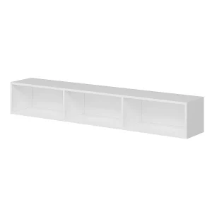 Hangende tv-meubel met 3 witte deuren L180 cm – Rigel Hangende tv-meubel met 3 witte deuren L180 cm – Rigel