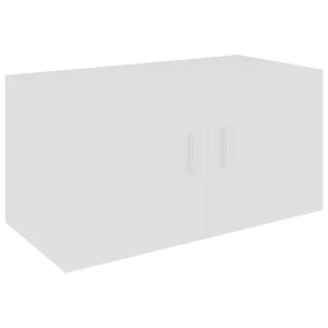 Hangkast 80x39x40 cm bewerkt hout wit Hangkast 80x39x40 cm bewerkt hout wit