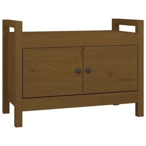 Halbankje 80x40x60 cm massief grenenhout honingbruin Halbankje 80x40x60 cm massief grenenhout honingbruin