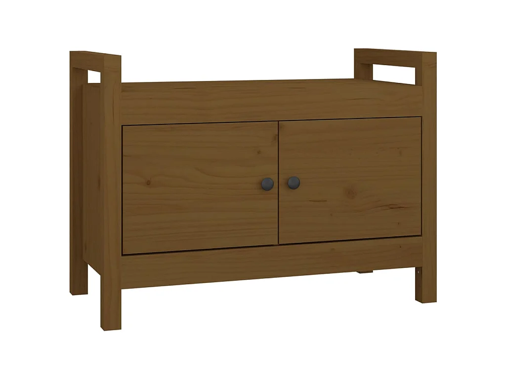 Halbankje 80x40x60 cm massief grenenhout honingbruin