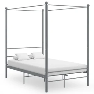 Hemelbedframe metaal grijs 120×200 cm