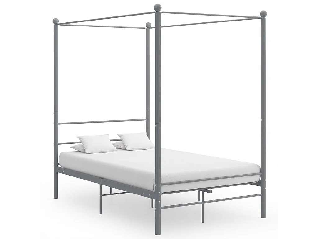 Hemelbedframe metaal grijs 120x200 cm