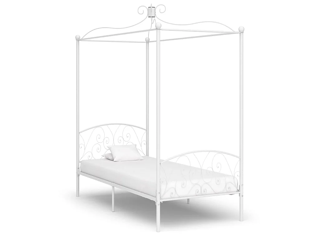Hemelbedframe metaal wit 90x200 cm