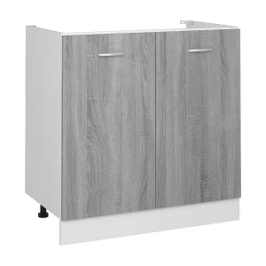 Gootsteenkast Lyon 80x46x81,5cm bewerkt hout grijs sonoma eiken Gootsteenkast Lyon 80x46x81,5cm bewerkt hout grijs sonoma eiken