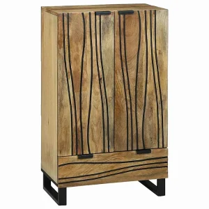 Highboard Bruin 60 x 33 x 100 cm massief mangohout Highboard Bruin 60 x 33 x 100 cm massief mangohout