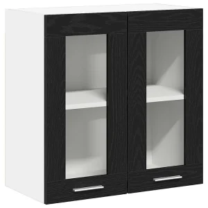 Hangkast met plank Zwart Eiken 60 x 31 x 60 cm Bewerkt hout Hangkast met plank Zwart Eiken 60 x 31 x 60 cm Bewerkt hout