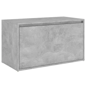Halbank 80x40x45 cm bewerkt hout betongrijs Halbank 80x40x45 cm bewerkt hout betongrijs