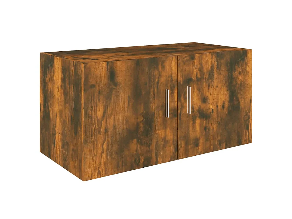 Hangkast 80x39x40 cm bewerkt hout gerookt eikenkleurig
