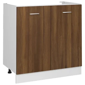 Gootsteenkast Lyon 80x46x81,5 cm bewerkt hout bruin eikenkleur Gootsteenkast Lyon 80x46x81,5 cm bewerkt hout bruin eikenkleur