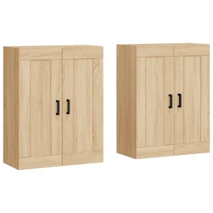 Hangkasten 2 st bewerkt hout sonoma eikenkleurig Hangkasten 2 st bewerkt hout sonoma eikenkleurig