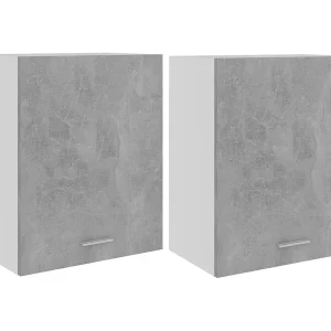 Bovenkasten 2 st Lyon 50x31x60 cm bewerkt hout betongrijs Bovenkasten 2 st Lyon 50x31x60 cm bewerkt hout betongrijs