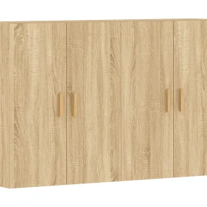 Hangkasten 2 st bewerkt hout sonoma eikenkleurig Hangkasten 2 st bewerkt hout sonoma eikenkleurig