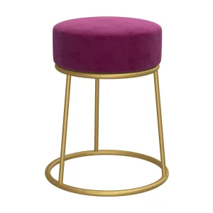 Hocker rond fluweel paars Hocker rond fluweel paars