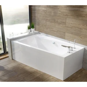 Hoekbad INFINITY 170×110 rechts met acrylschort | Afvoer &amp; poten GRATIS!