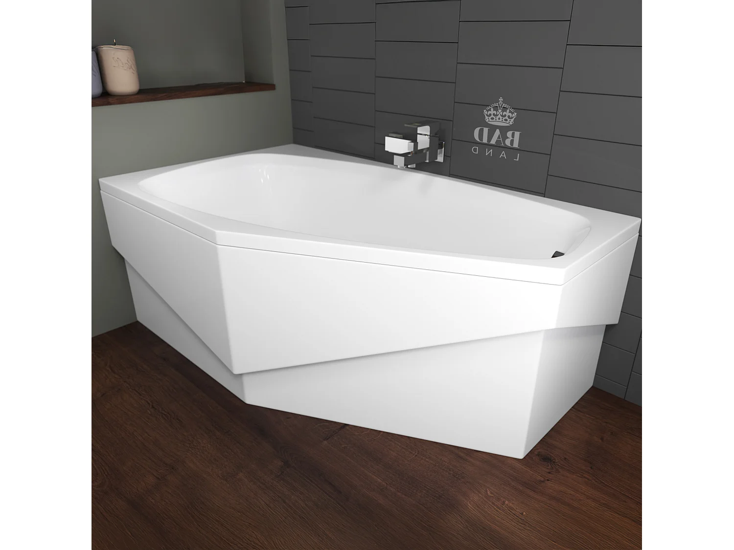 Hoekbad MARIKA 140x80 links met acrylschort | Afvoer & voeten GRATIS!