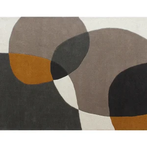 Getuft vloerkleed 100% wol abstracte motieven, 200x290cm, Taupe en grijs, 2400 g/m², GUALINA Getuft vloerkleed 100% wol abstracte motieven, 200x290cm, Taupe en grijs, 2400 g/m², GUALINA
