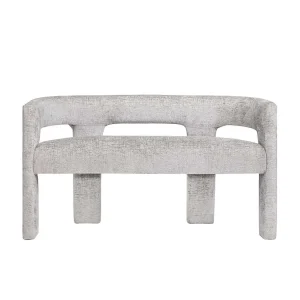 Gestoffeerde bank 124,5x75x56 cm zilver Leith LET71BG Gestoffeerde bank 124,5x75x56 cm zilver Leith LET71BG