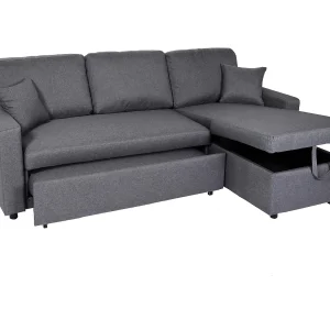 Hoekbank met bedbodem MCW-L17,  donkergrijs