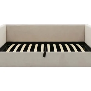 Gestoffeerd bed met opbergruimte beige 90×190 cm Gestoffeerd bed met opbergruimte beige 90×190 cm