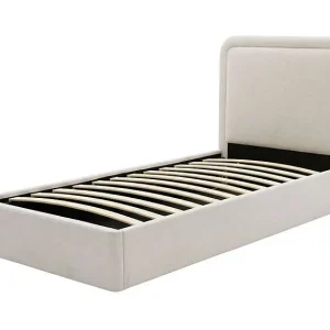 Gestoffeerd bed met opbergruimte beige 90×190 cm Gestoffeerd bed met opbergruimte beige 90×190 cm