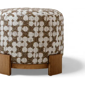 Hocker 48 cm – beige – gewatteerde zitting – Indore Home Hocker 48 cm – beige – gewatteerde zitting – Indore Home